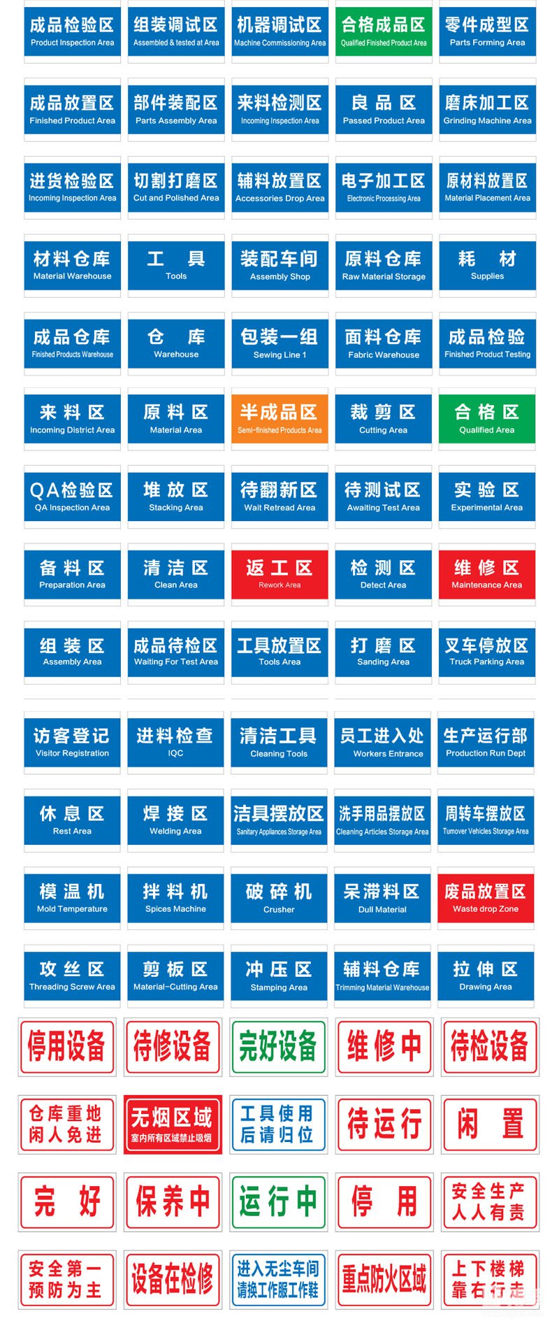 倉庫管理區域標識牌