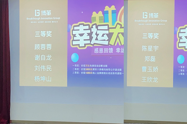 博革現場三等獎獲得者 精益生產管理培訓抽獎